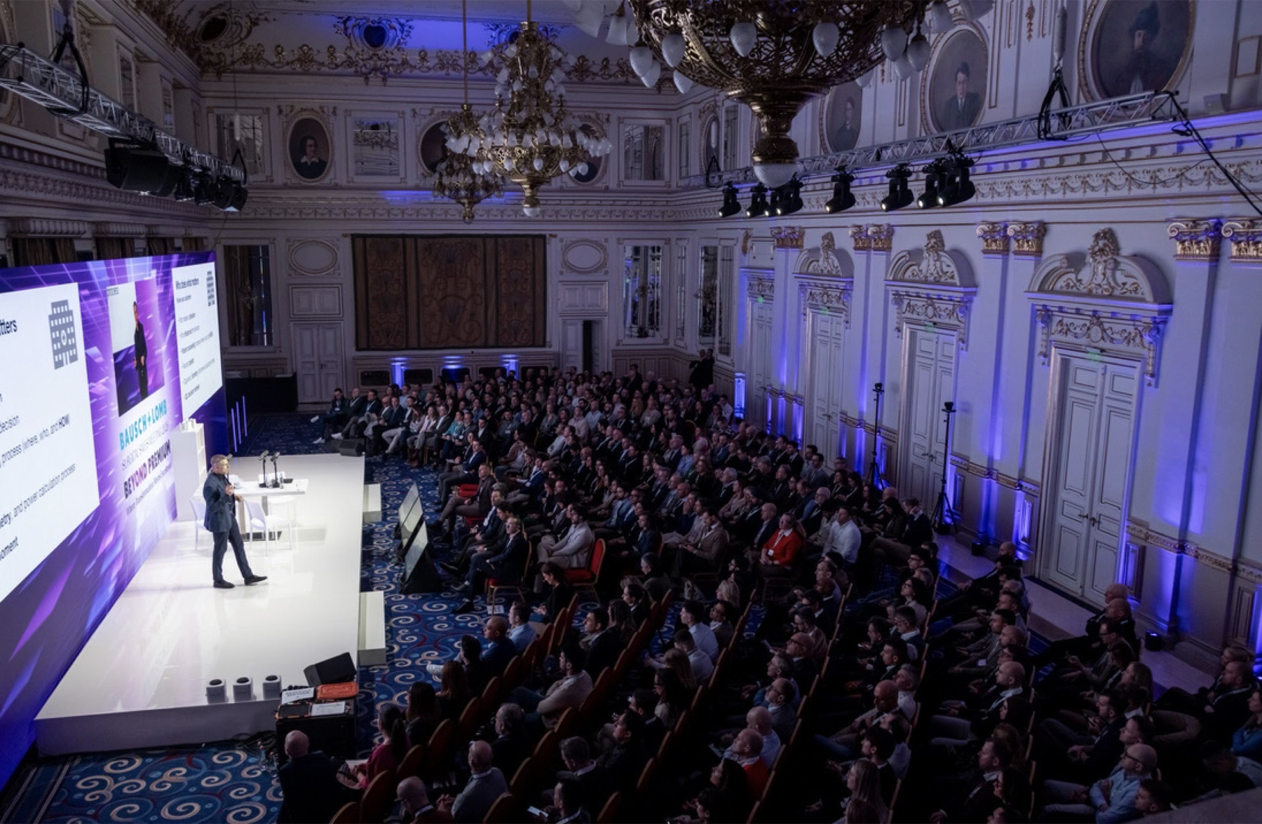Bausch + Lomb European Premium Transformation meeting, Budapest, 2026 Oleksii Sologub presenting to the audience at the Bausch + Lomb European Premium Transformation meeting in Budapest